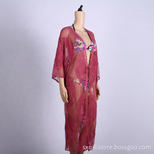 sun-protective wholesale crochet clothing dress cover up
